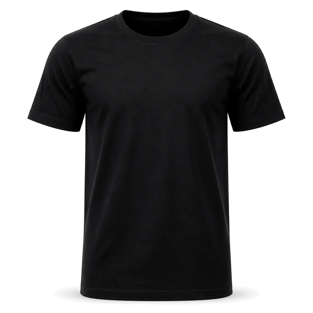 The Heavy Tee in black, front view